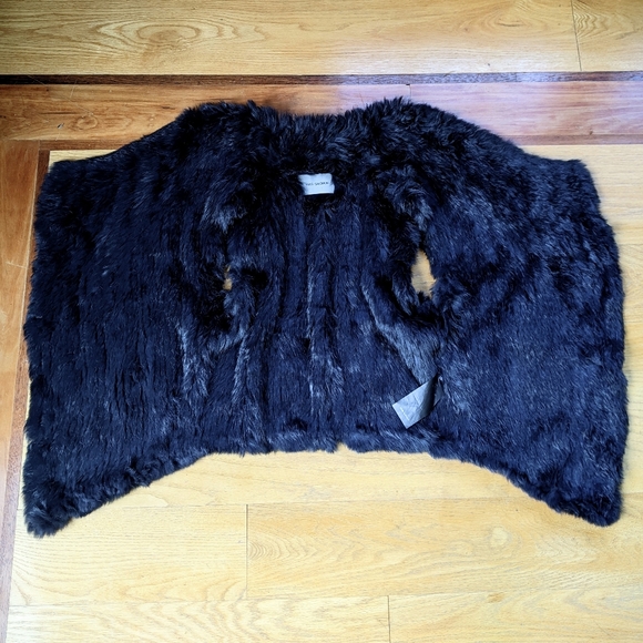 YVES SALOMON rabbit fur vest black - Picture 3 of 10
